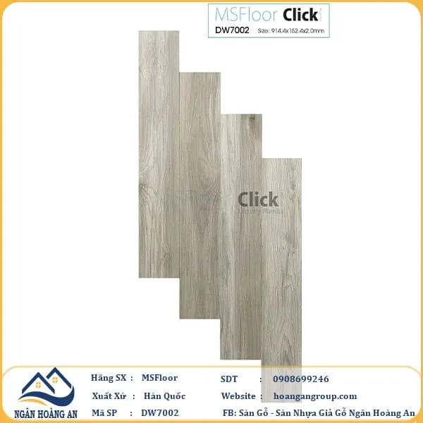 Sàn Nhựa Giả Gỗ Dán Keo MsFloor DW7002